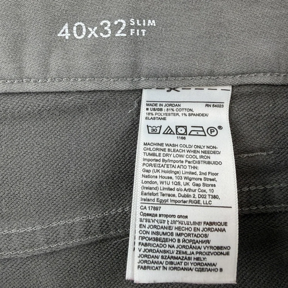 Banana Republic Traveler Pants Mens‎ 40x32 Gray Slim Fit Stretch Chino 5 Pocket